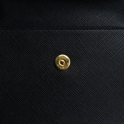 Prada Saffiano Metal Wristlet Wallet Black 8 of 13