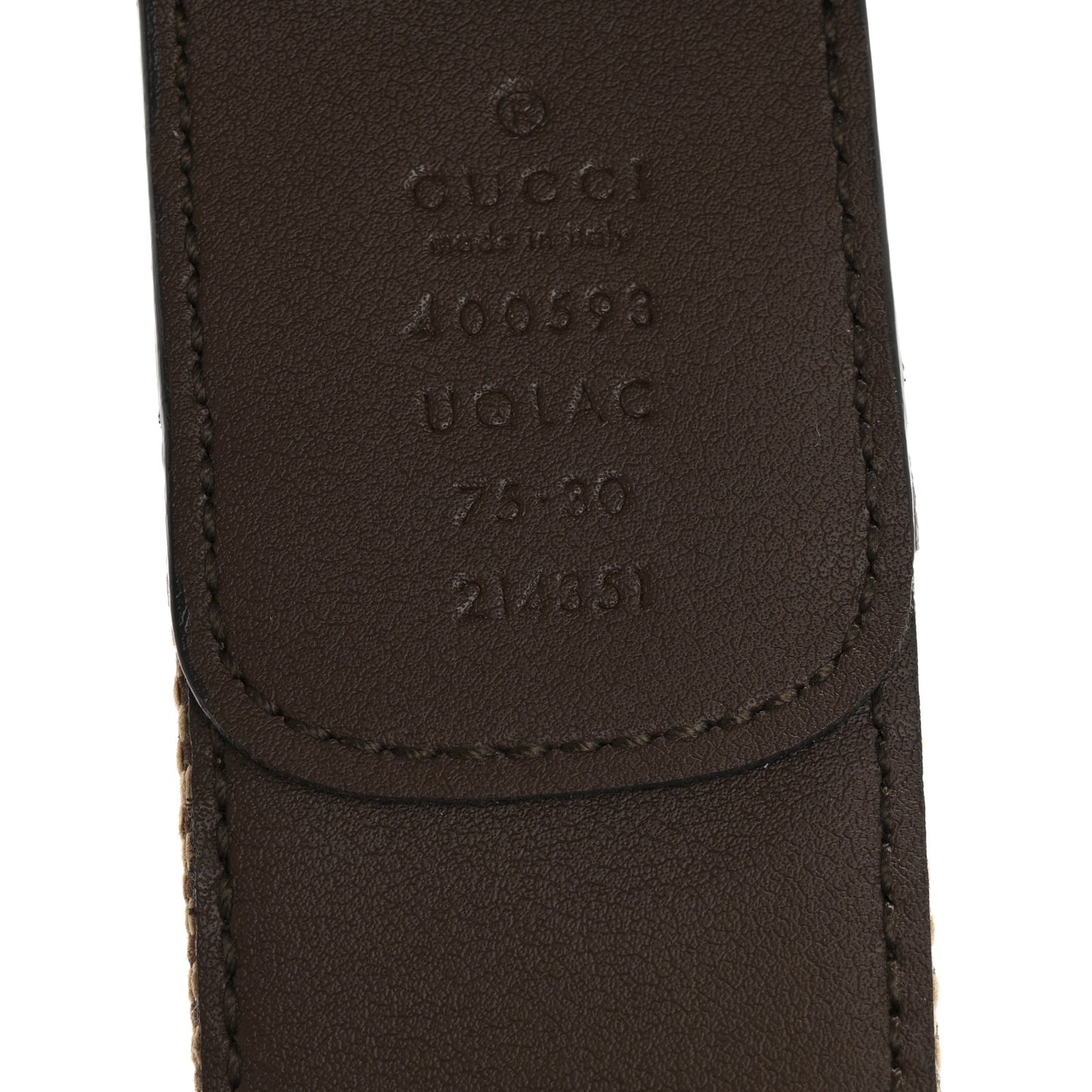 Monogram Jumbo GG Textured Dollar Calfskin Double G 40mm Belt 75 30 Camel Ebony