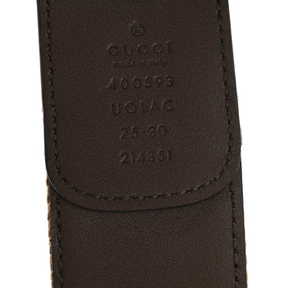 Gucci Monogram Jumbo GG Textured Dollar Calfskin Double G 40mm Belt 75 30 Camel Ebony 5 of 8