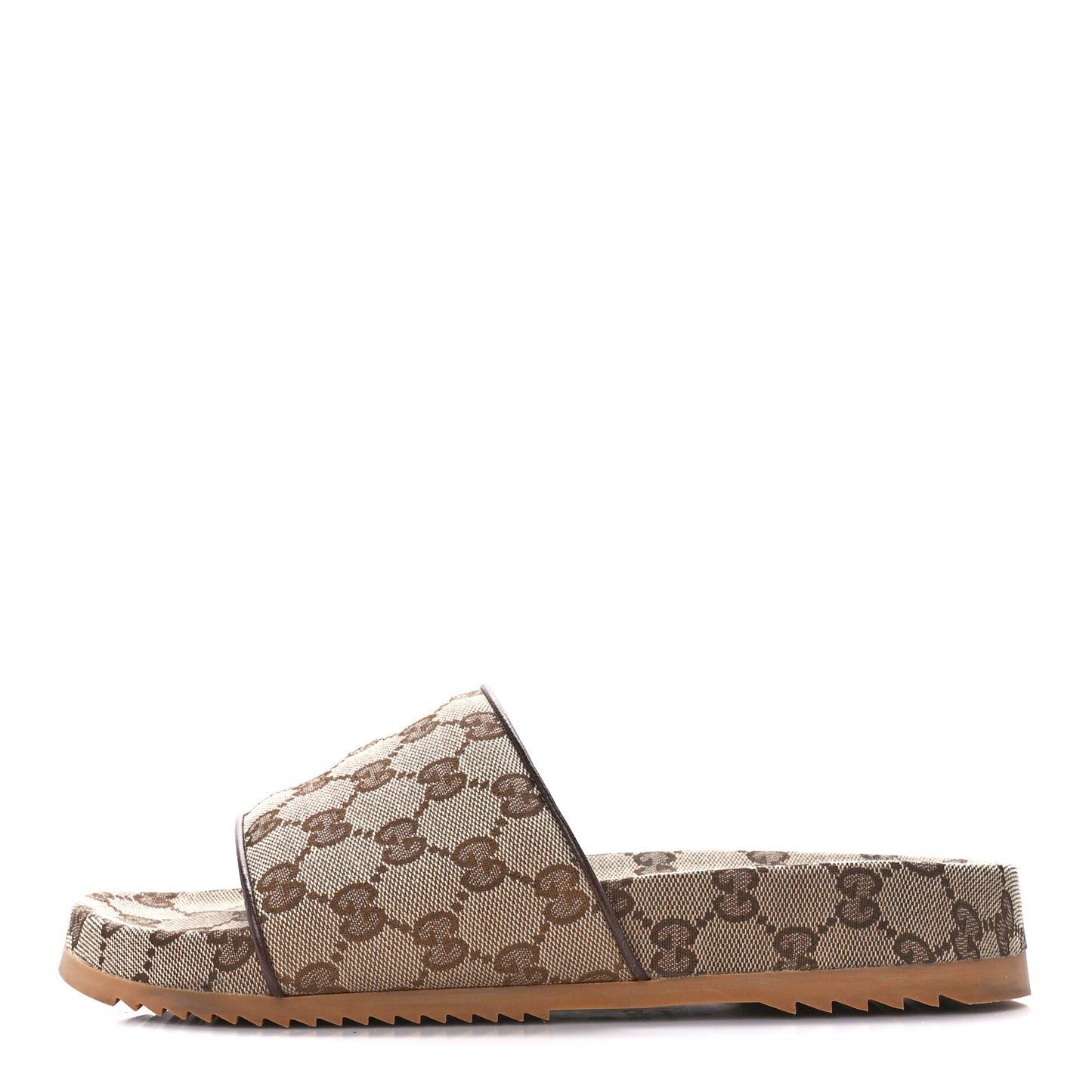Canvas GG Monogram Mens Slide Sandals 6 Beige