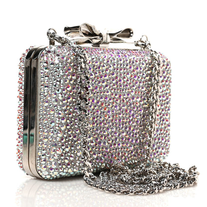 Christian Louboutin Crystal Strass Fiocco Box Clutch Silver 3 of 8