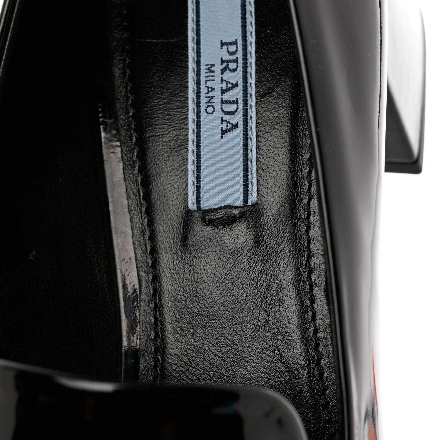 Prada Vernice Metal Triangle Logo 45mm Loafer Pumps 39.5 Black 9 of 10