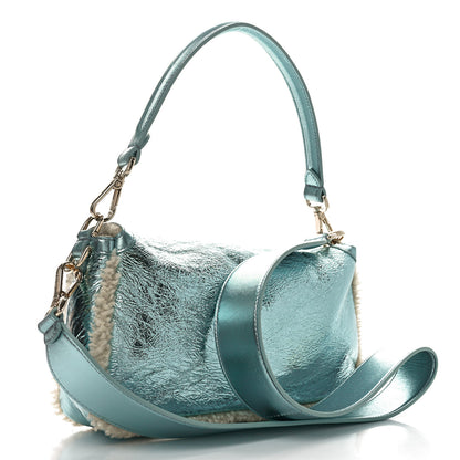 Fendi Metallic Lambskin Sheepskin Fur Re-Edition 2005-2006 Baguette Light Blue 3 of 11