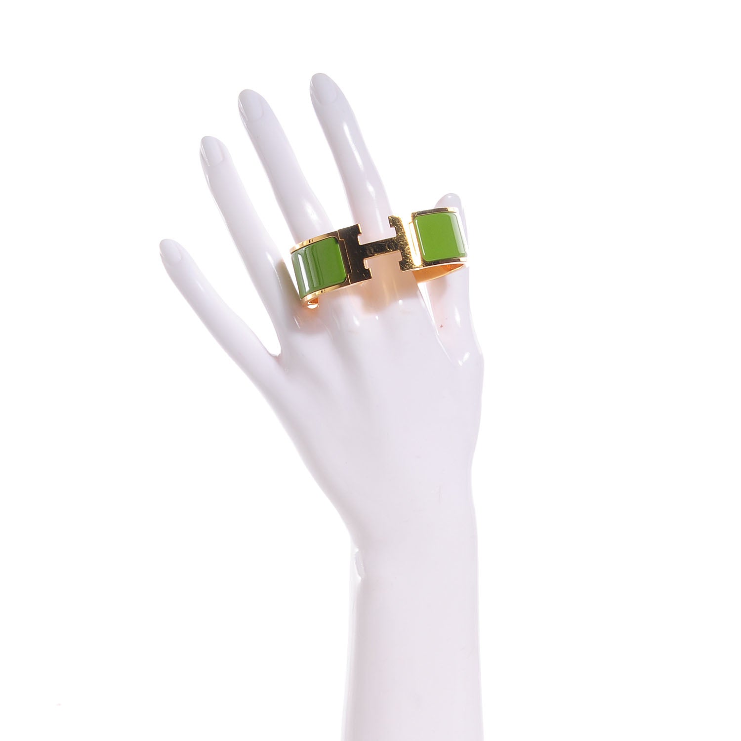 Hermes Enamel Clic Clac H Bracelet Wide PM Vert Prairie 2 of 4