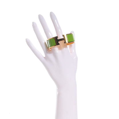 Hermes Enamel Clic Clac H Bracelet Wide PM Vert Prairie 2 of 4