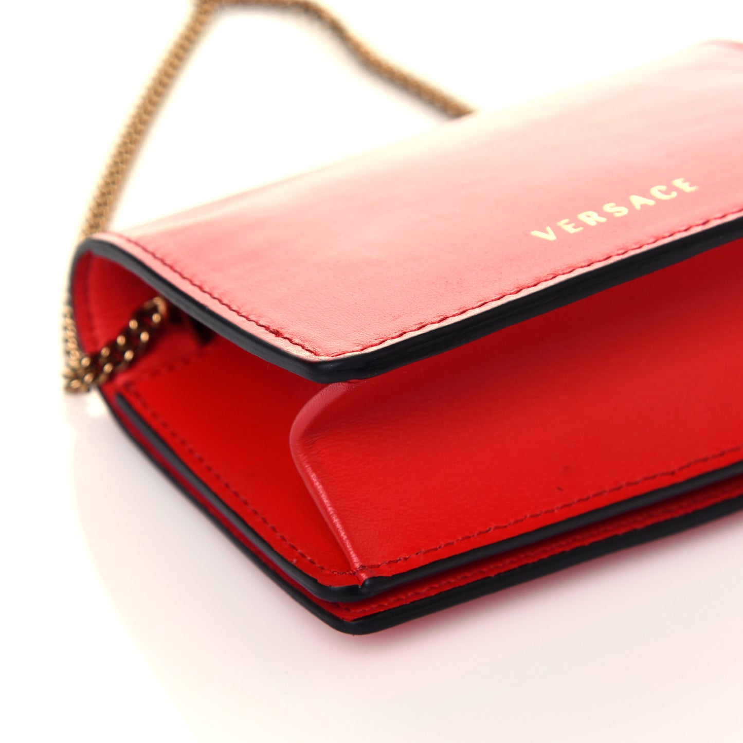 Vitello Mini Virtus Chain Clutch Red
