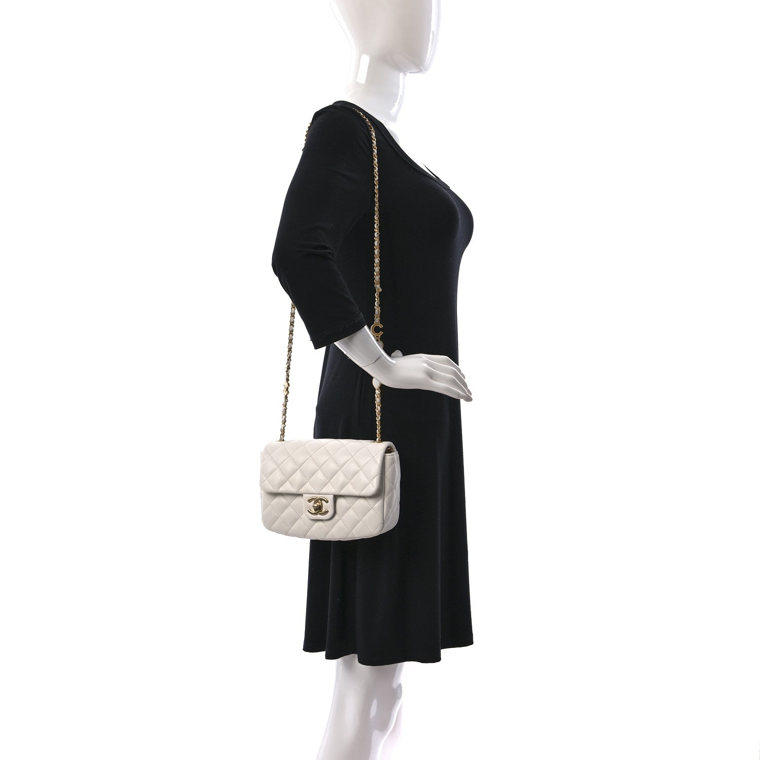 Chanel Lambskin Enamel Quilted Small Coco Hearts Square Flap White 2 of 11