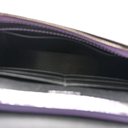 Balenciaga Shiny Metallic Calfskin Crocodile Embossed Hourglass Chain Bag Lilac 5 of 11