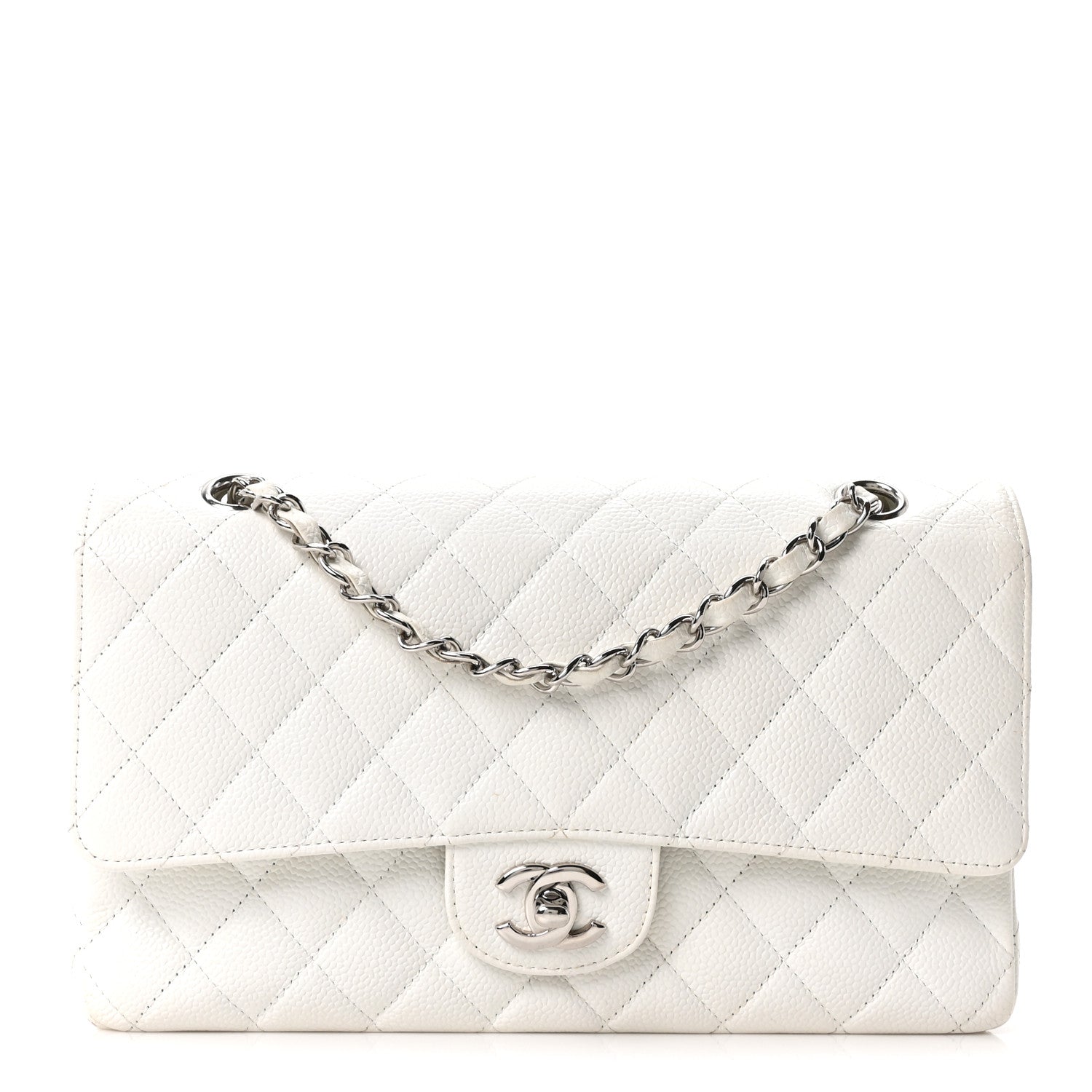 Chanel Caviar Quilted Medium Double Flap Ivory 1 of 10