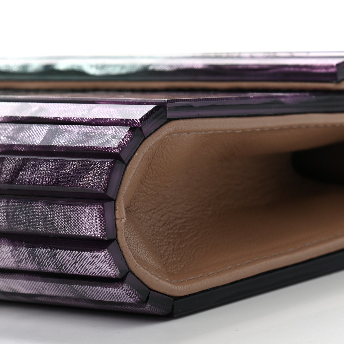 Acrylic Crinkled Velvet Printed Candy Clutch Multicolor
