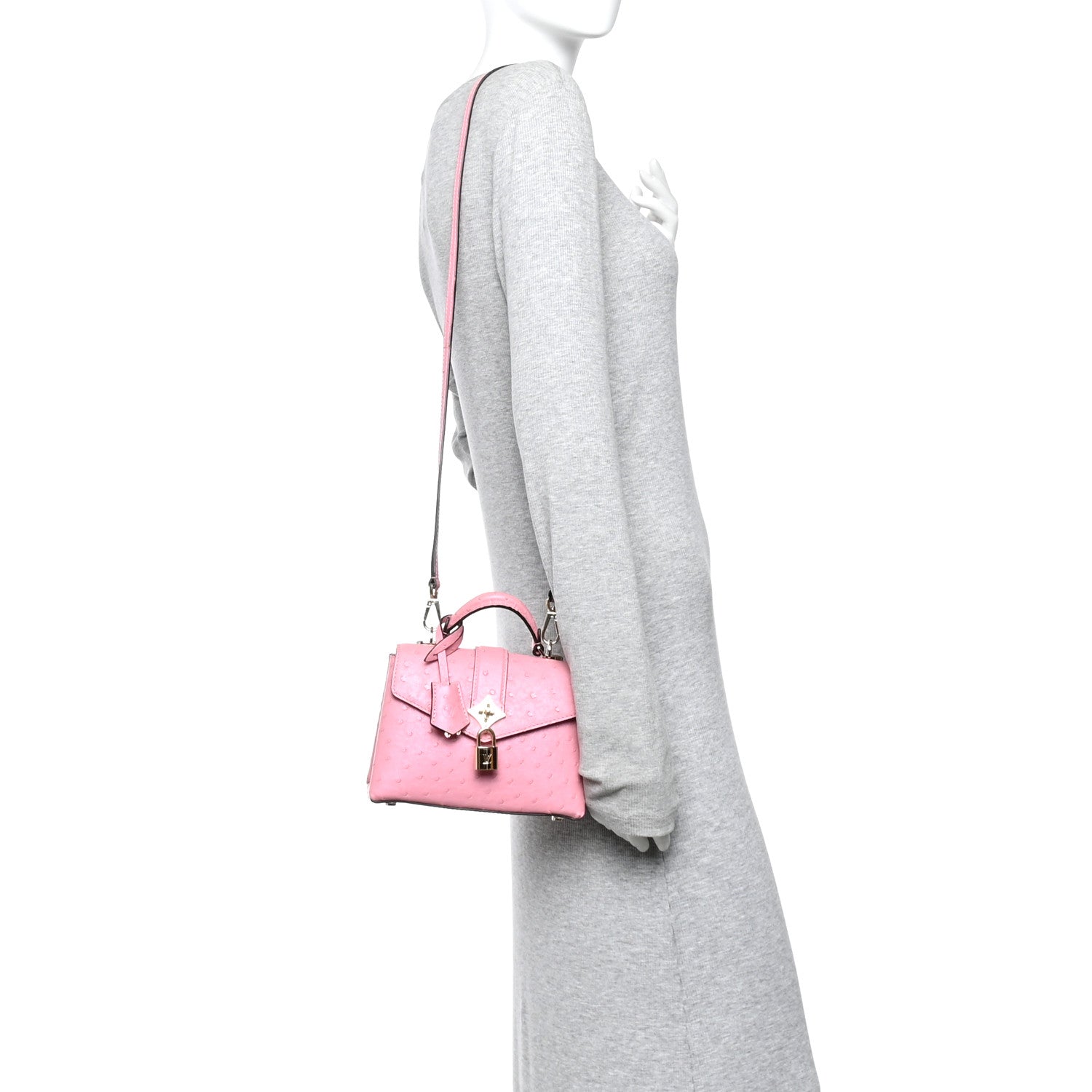 Louis Vuitton Ostrich Rose Des Vents Mini Pink 2 of 10