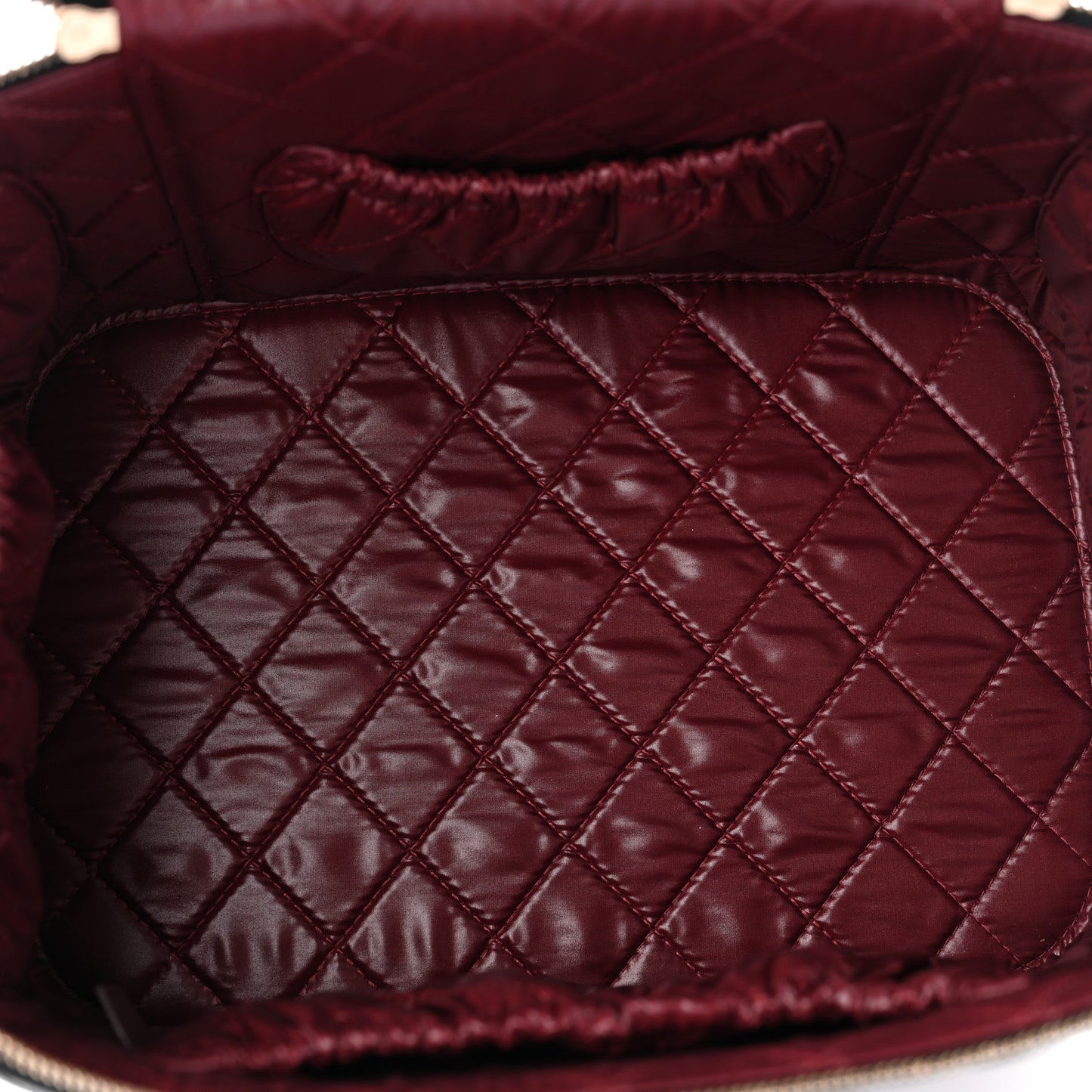 Lambskin Quilted Large Vanity Pouch Black