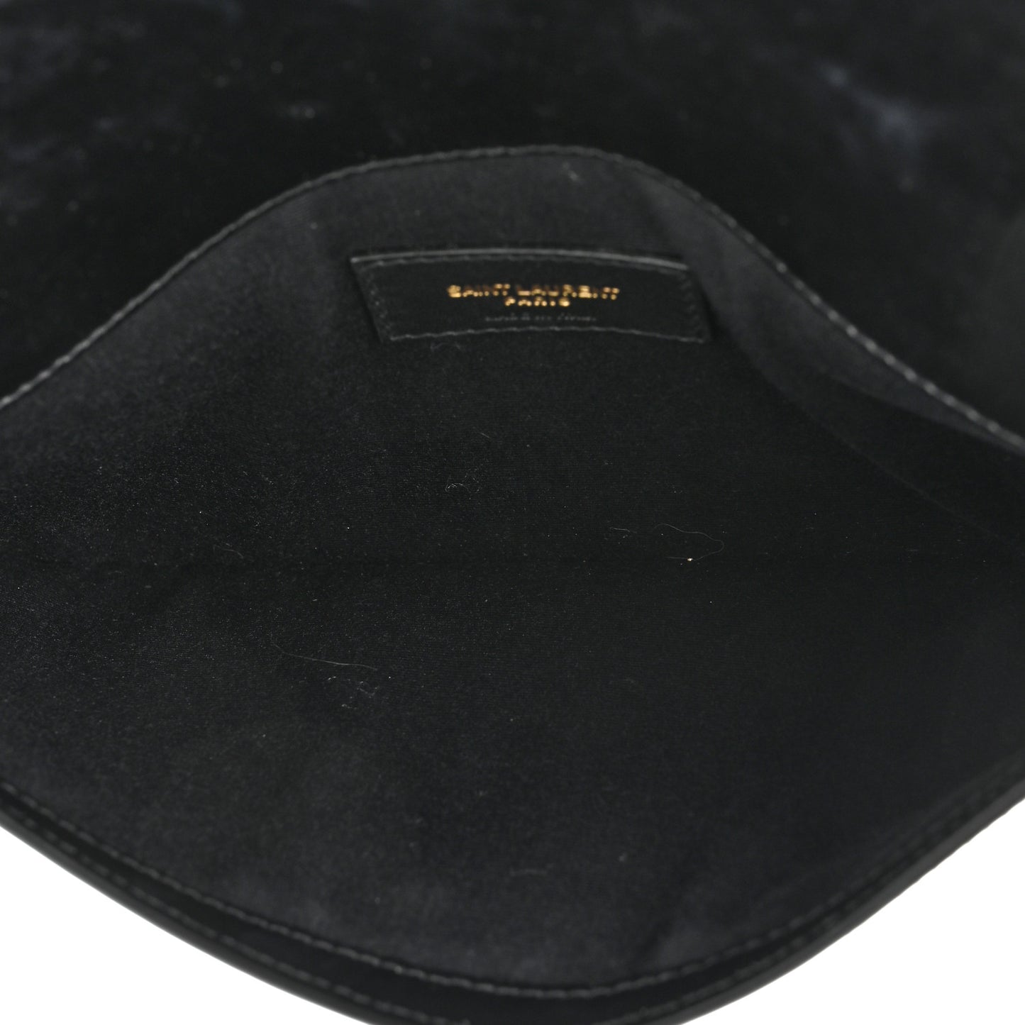 Smooth Shiny Calfskin Monogram Uptown Clutch Black