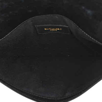 Saint Laurent Smooth Shiny Calfskin Monogram Uptown Clutch Black 5 of 10