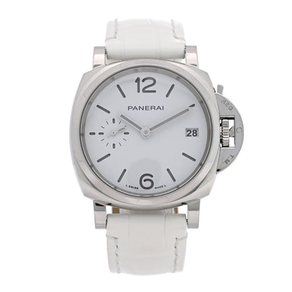 Panerai Stainless Steel Alligator 38mm Luminor Due Luna Rossa Automatic Watch White PAM01306 1 of 5