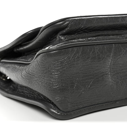 Saint Laurent Crinkled Calfskin Matelasse Monogram Baby Niki Chain Satchel Storm 9 of 13