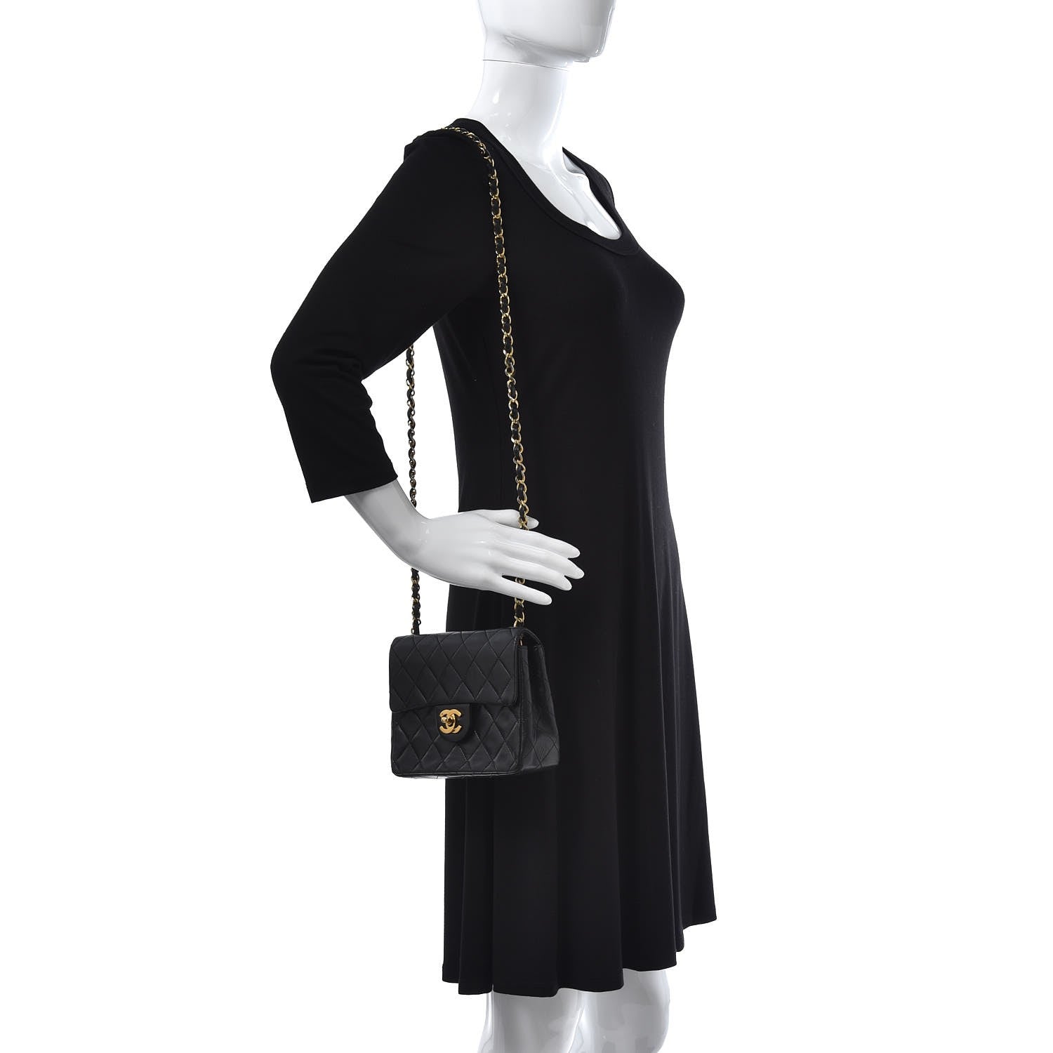 Chanel Lambskin Quilted Mini Square Flap Black 2 of 11