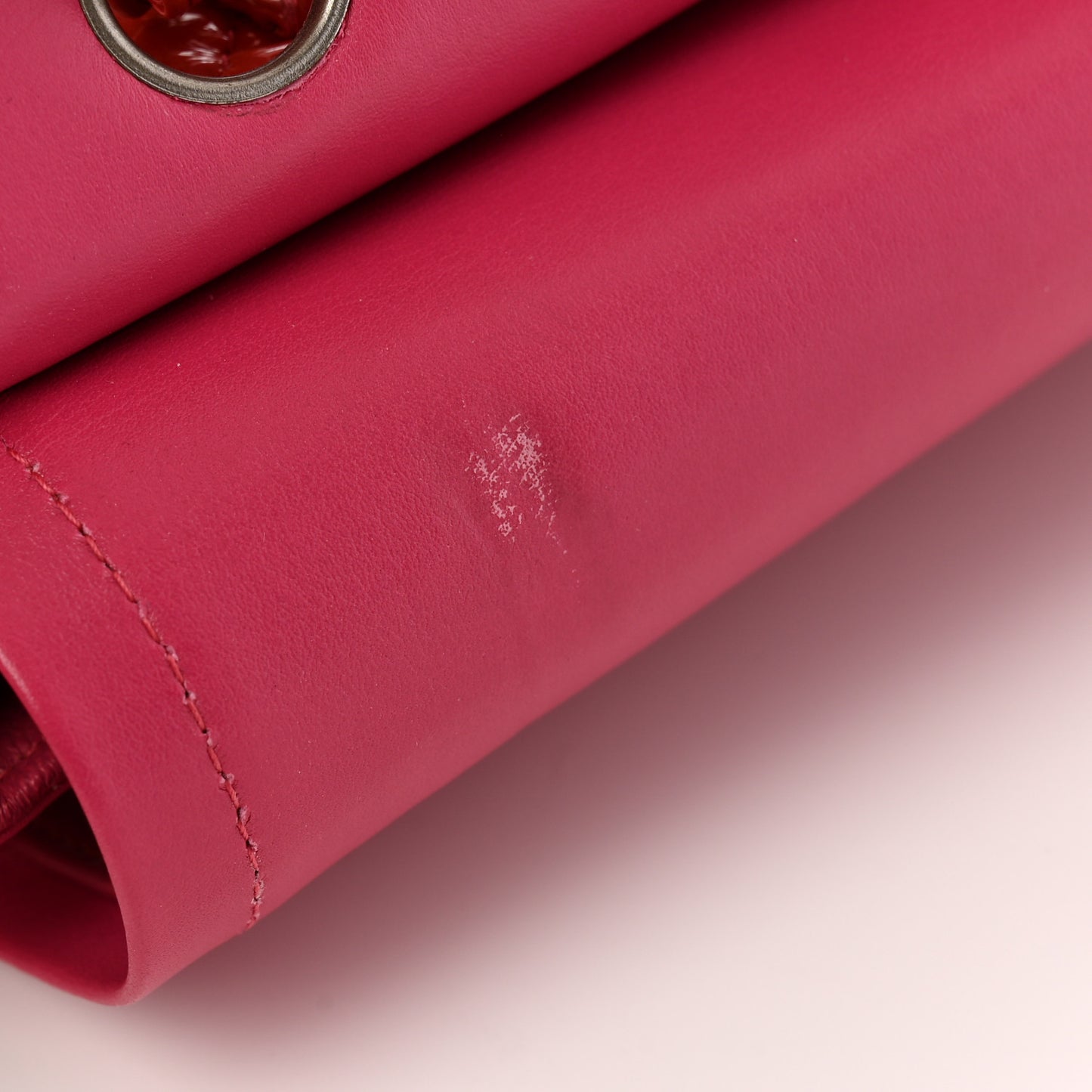 Patent Quilted Medium Double Flap Pink