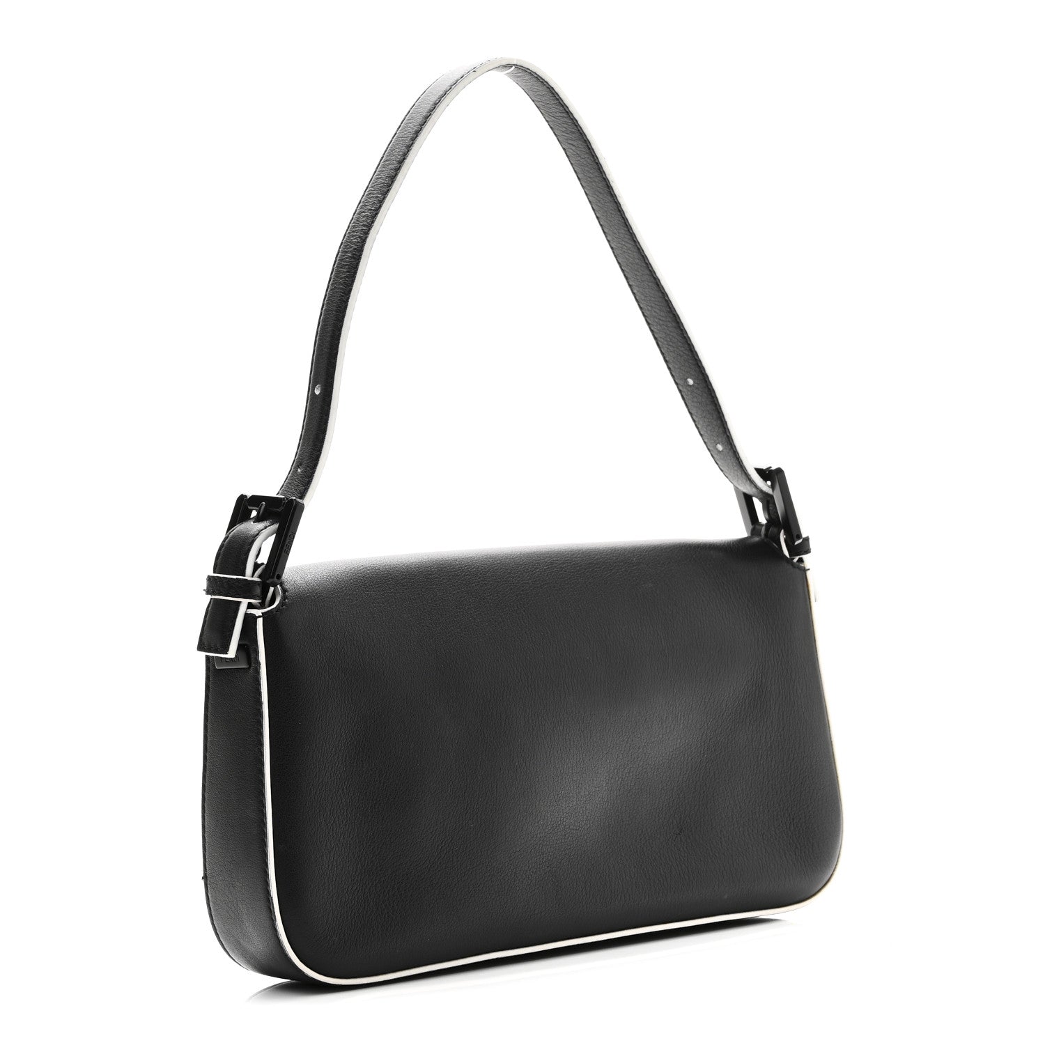 Fendi Vitello Dolce Elite Monster Eyes Bi-Color Baguette Black Yellow 3 of 9