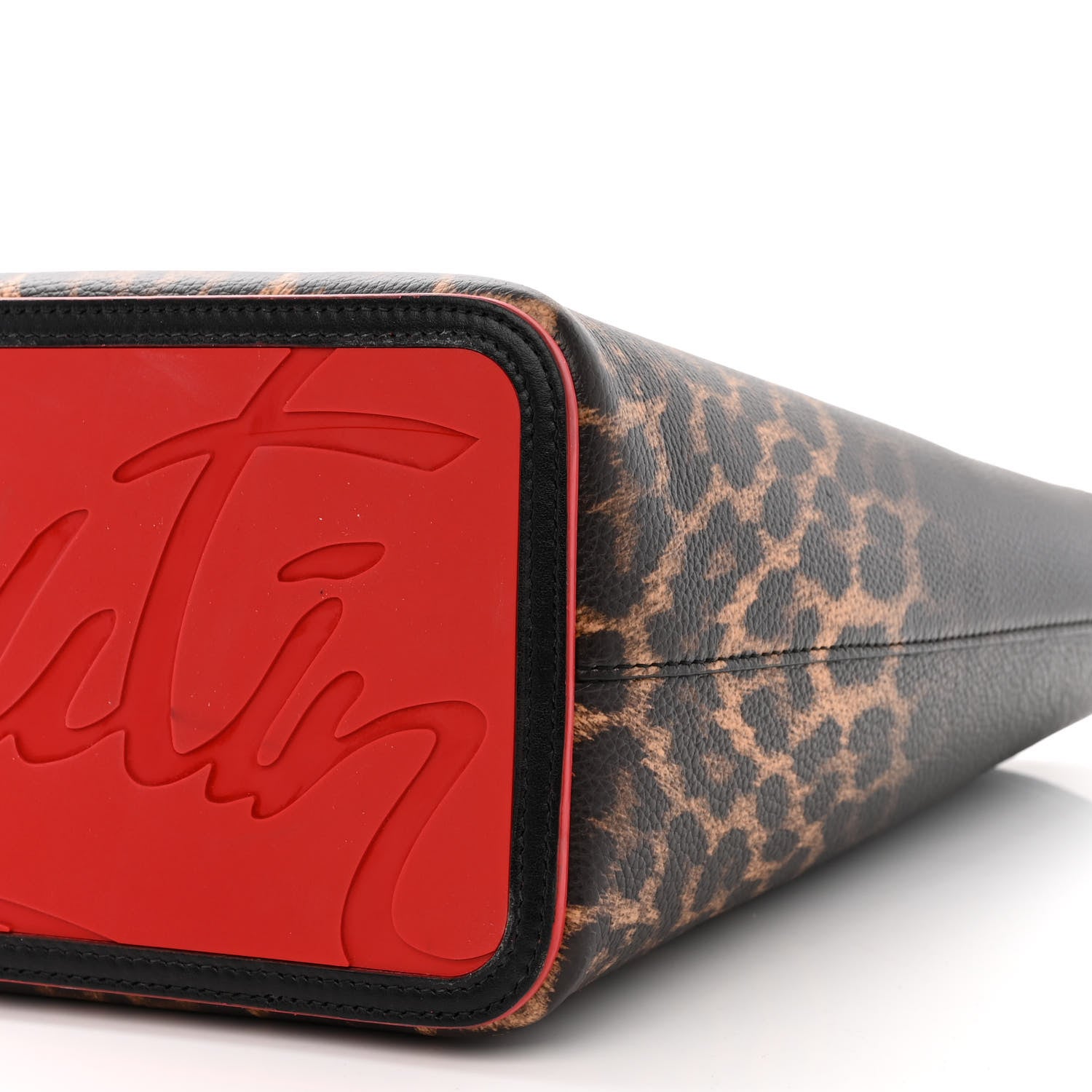 Christian Louboutin Calfskin Degrade Leopard Print Spikes East West Cabata Tote Black Multi 12 of 12