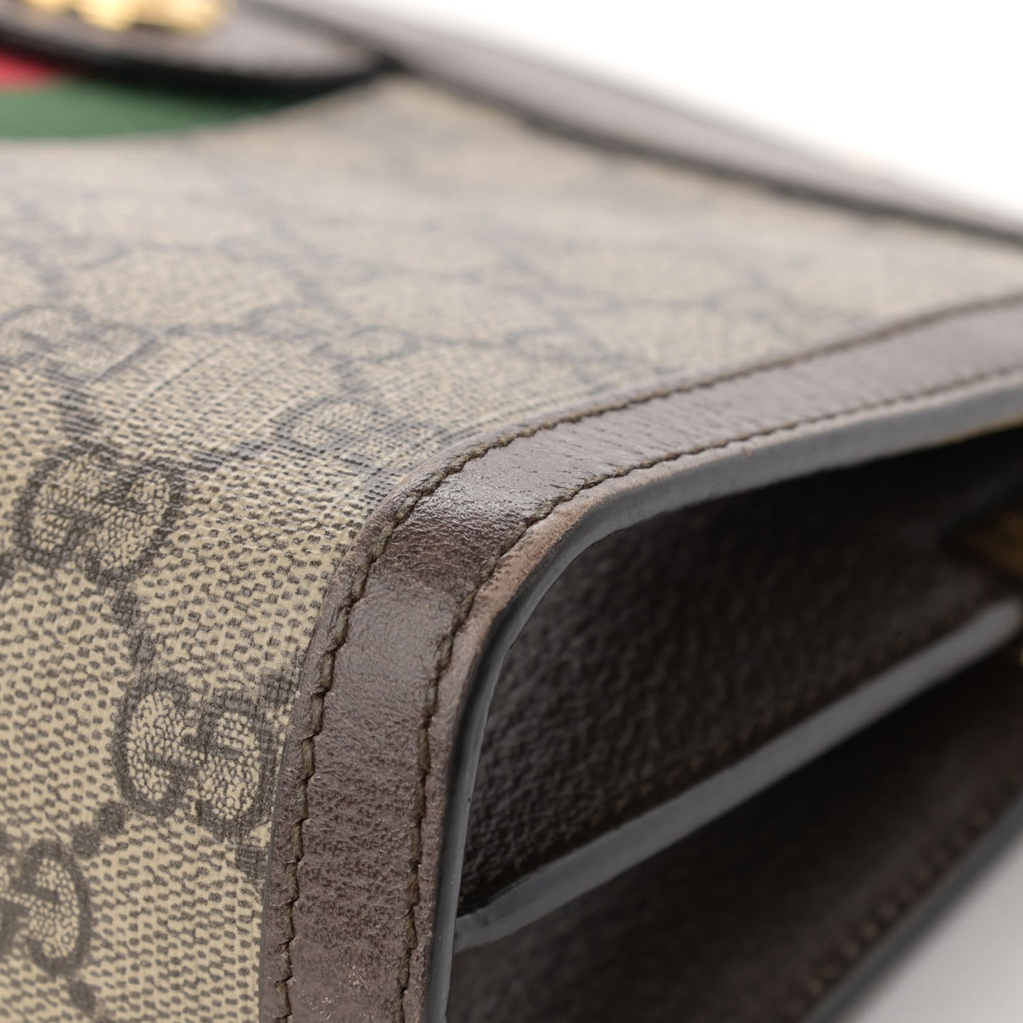 GG Supreme Monogram Web Small Ophidia Chain Shoulder Bag Brown