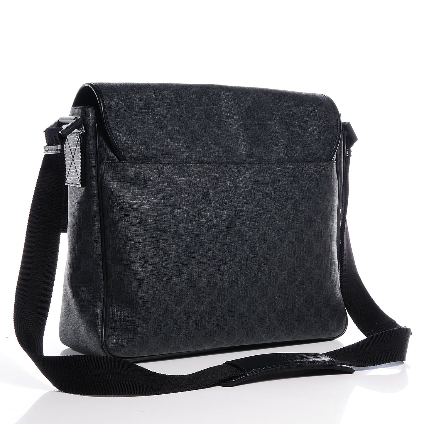 GG Plus Monogram Medium Flap Messenger Bag Black