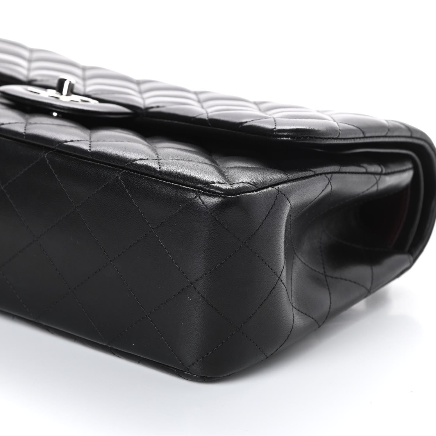 Chanel Lambskin Quilted Jumbo Double Flap Black 9 of 10