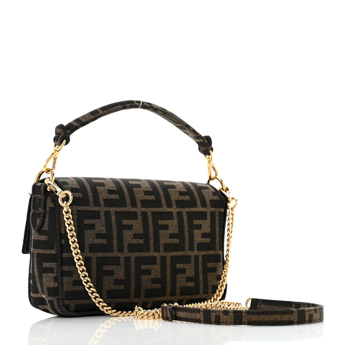 Fabric Jacquard FF 1974 Mini Baguette Tobacco Moro Black