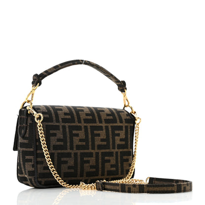 Fendi Fabric Jacquard FF 1974 Mini Baguette Tobacco Moro Black 2 of 11