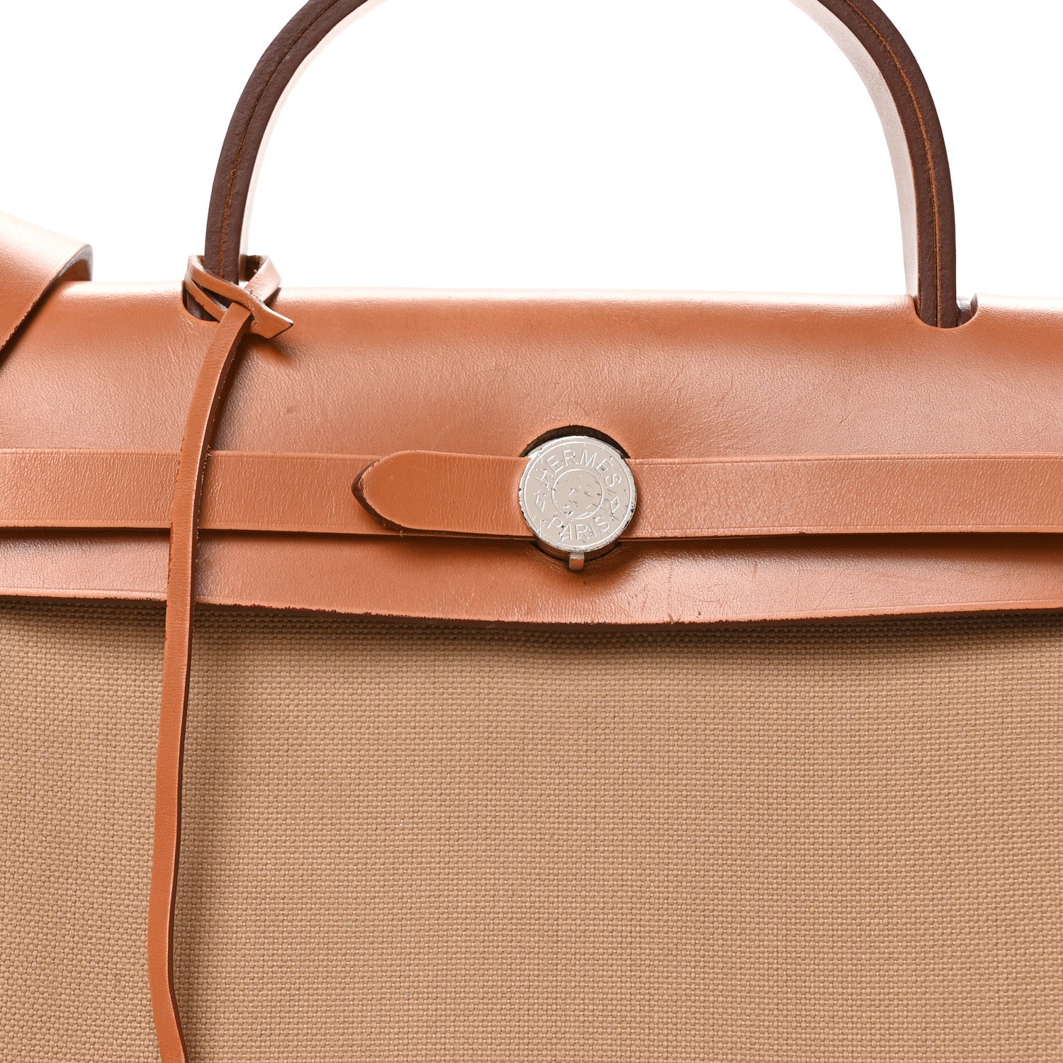 Hermes Military Toile Vache Hunter Herbag Zip Retourne 31 PM Chai Fauve 9 of 13