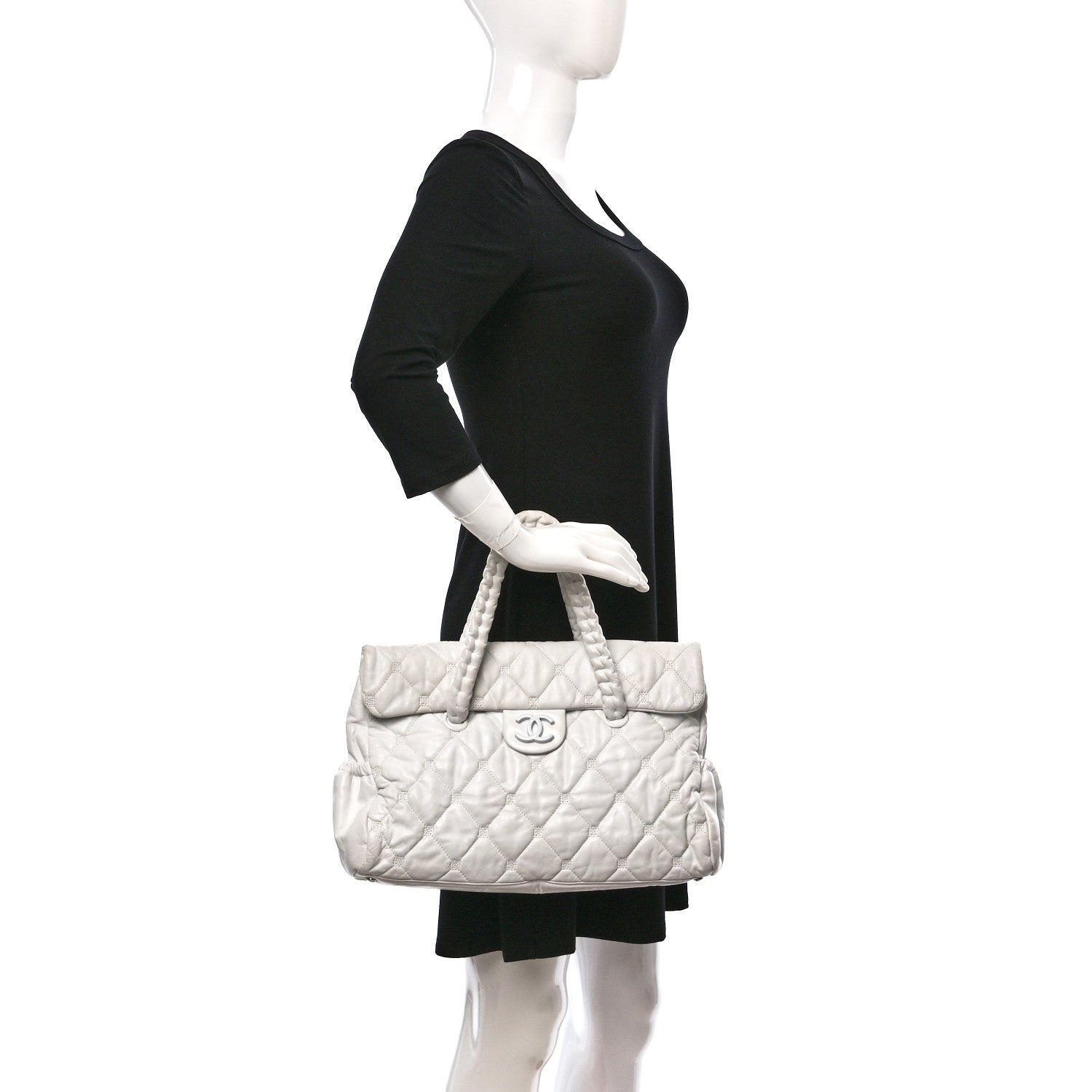 Chanel Quilted Lambskin Large Hidden Chain Flap Bag White 2 of 12