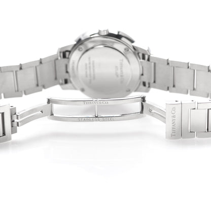 Tiffany Stainless Steel Diamond Bezel 31mm Atlas 2-Hand Quartz Watch Mauve 6 of 7