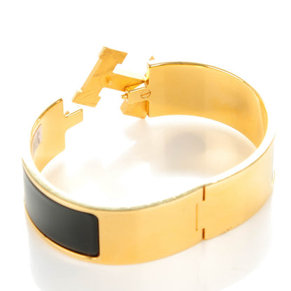 Hermes Enamel Wide Clic Clac H Bracelet GM Black 4 of 5