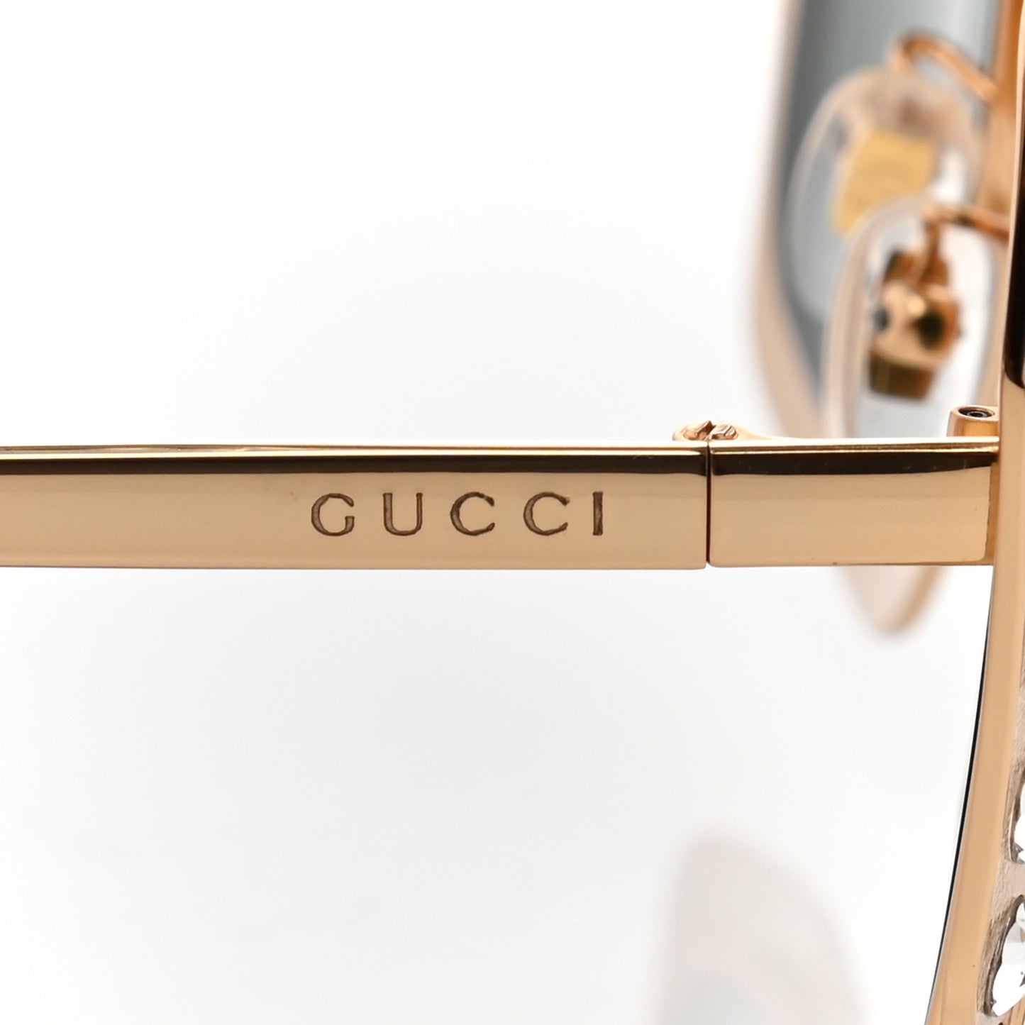 Metal Acetate Crystal Oversize GG0115S Sunglasses Gold