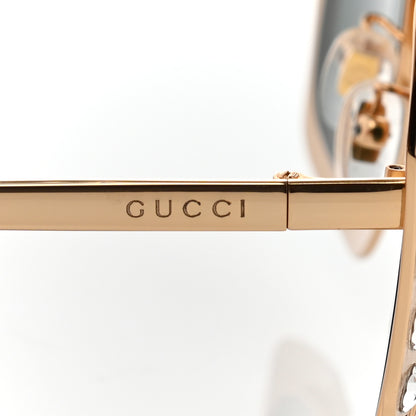Gucci Metal Acetate Crystal Oversize GG0115S Sunglasses Gold 5 of 9