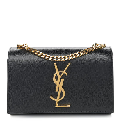 Saint Laurent Grain De Poudre Small Monogram Kate Satchel Black 1 of 12