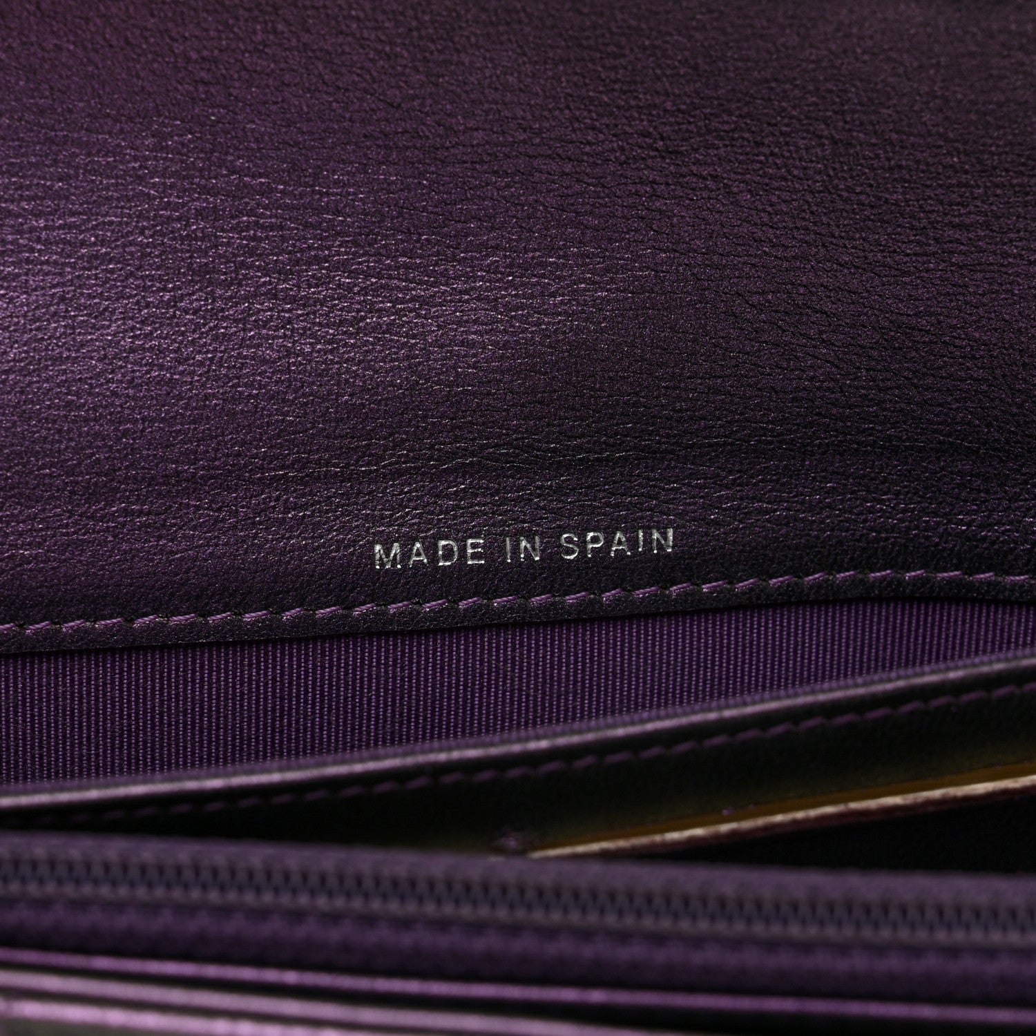 Chanel Iridescent Lambskin Quilted Large Gusset Flap Wallet Purple 7 of 10