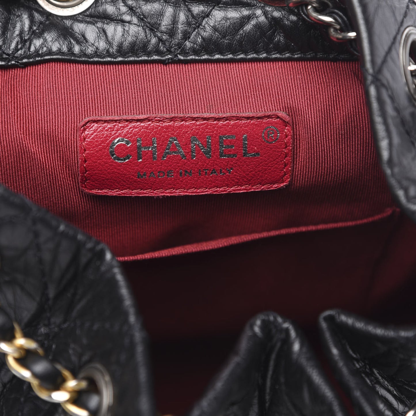 Aged Calfskin Quilted Small Gabrielle Backpack Black