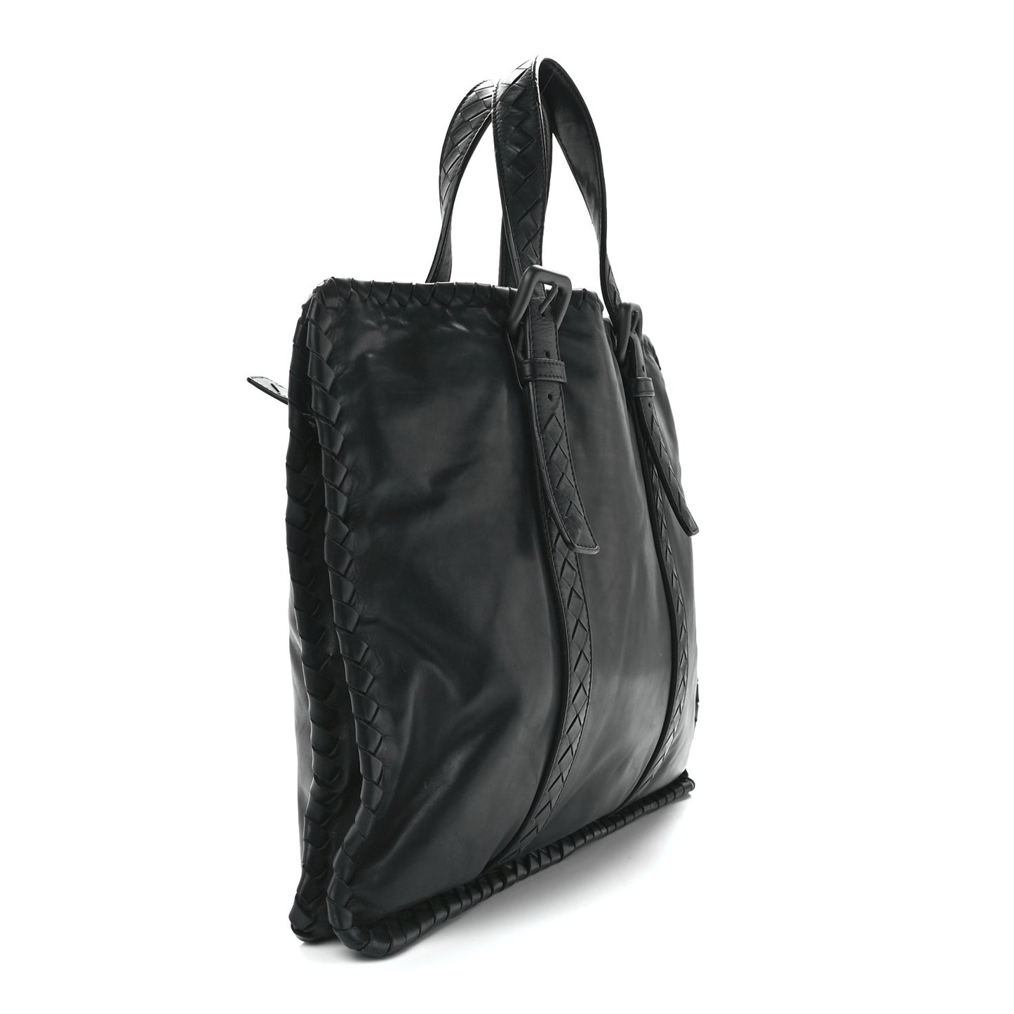 Calfskin Intrecciato Briefcase Black