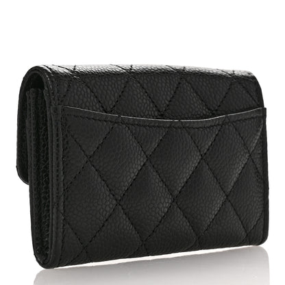 Chanel Caviar Quilted Flap Card Holder Wallet Black 3 of 9