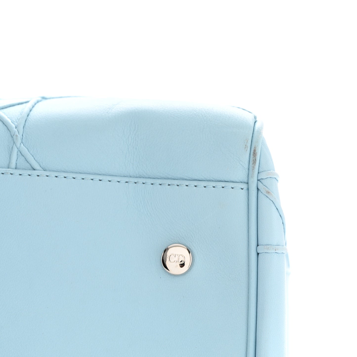 Lambskin Cannage Granville Polochon Light Blue