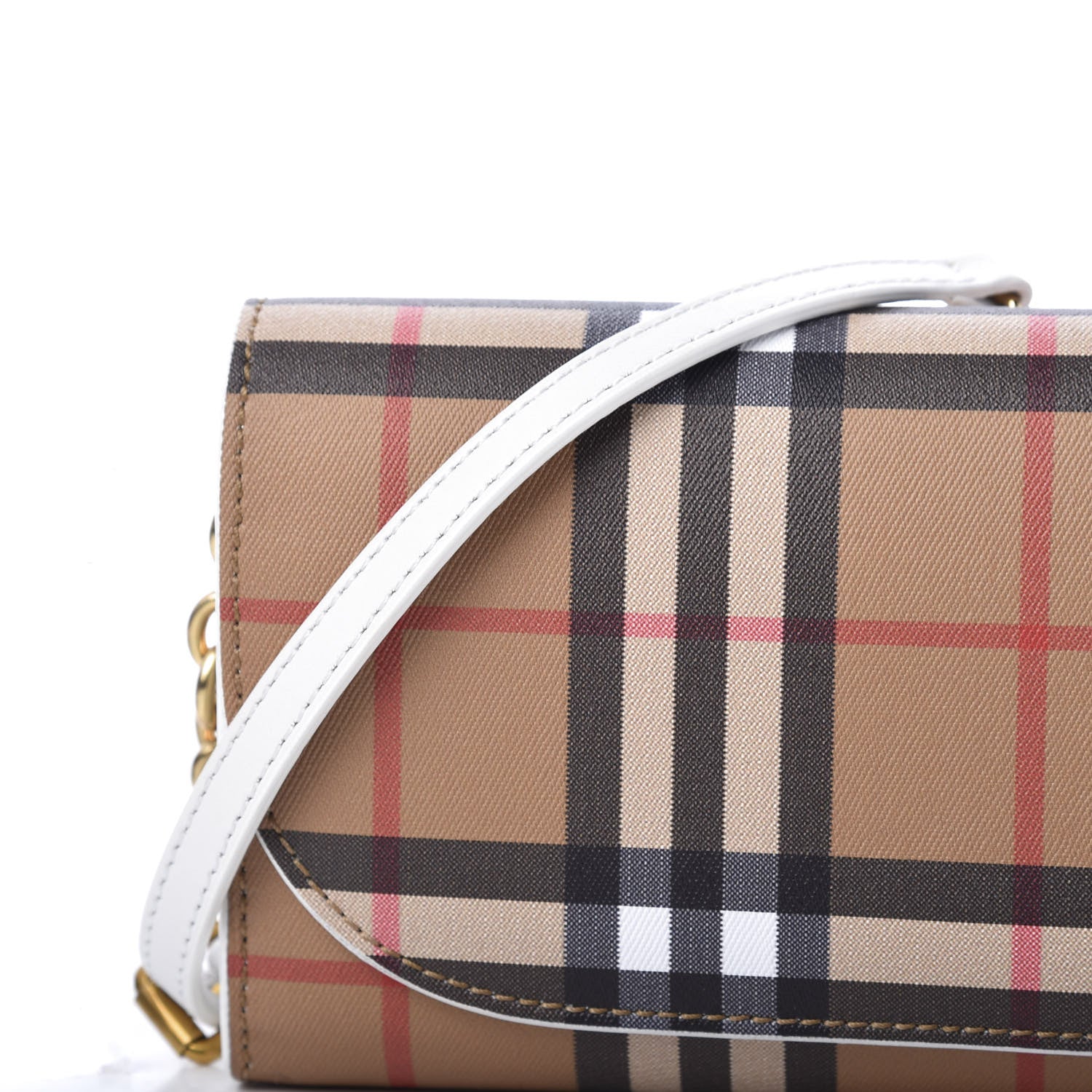 Burberry Vintage Check Henley Wallet On Chain Chalk White 10 of 10