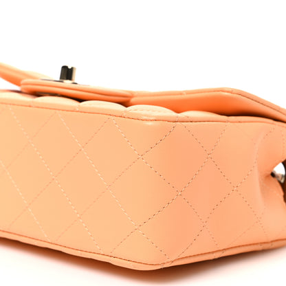 Chanel Lambskin Quilted Mini Rectangular Flap Light Orange 10 of 11