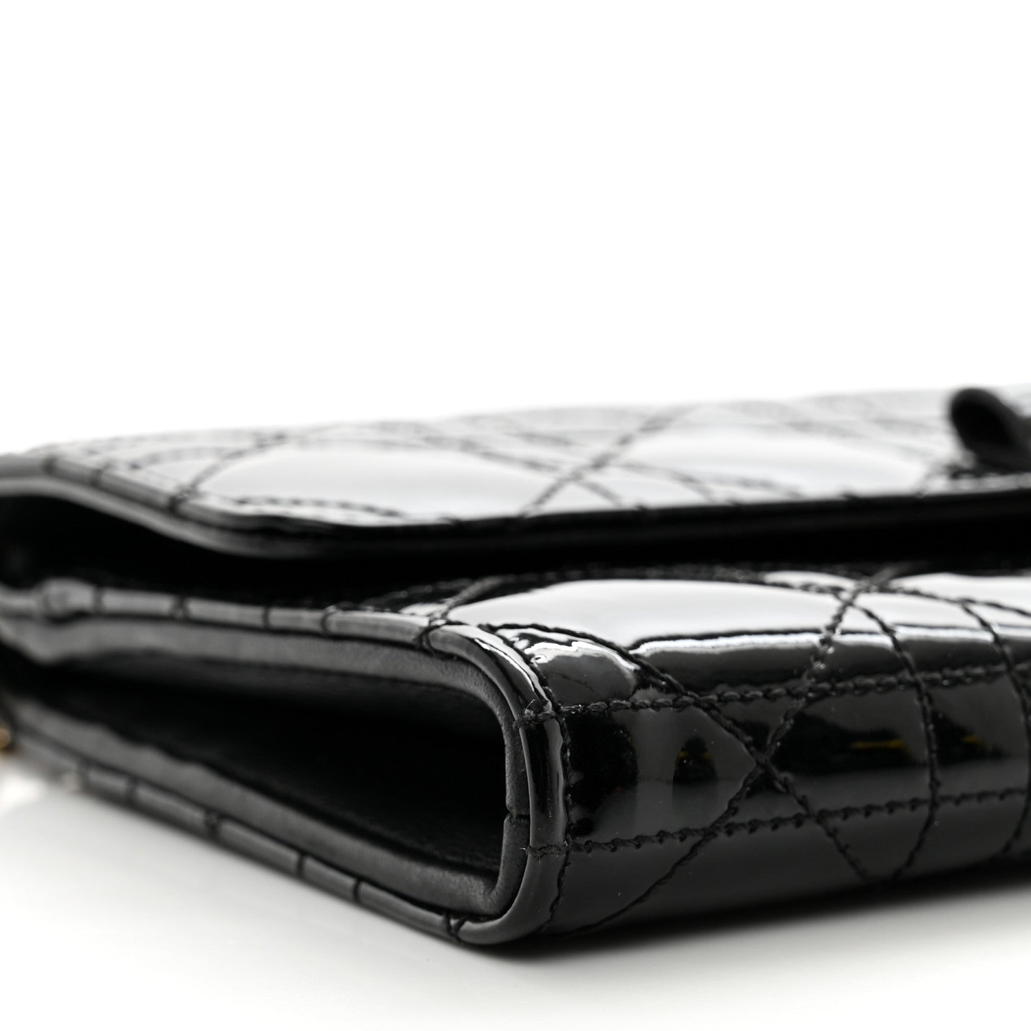 Christian Dior Patent Cannage Miss Dior Chain Wallet Black 8 of 11
