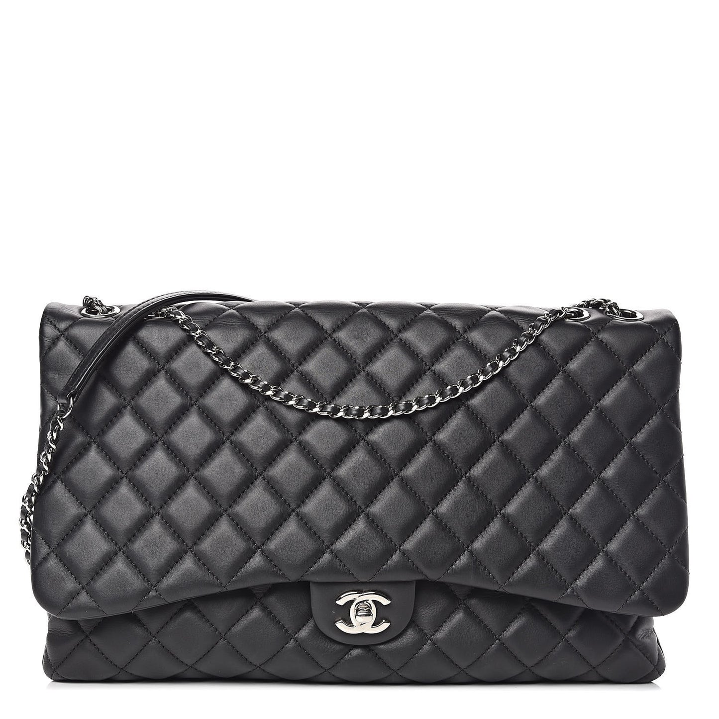 Calfskin Quilted Tender Touch Flap Bag Black