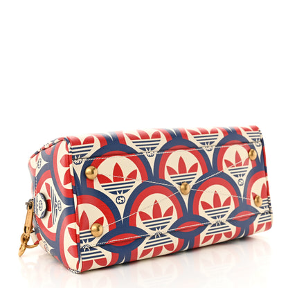 Gucci X ADIDAS Shangai Calfskin Web Trefoil Interlocking G Mini Duffle Bag Red White Blue 4 of 10