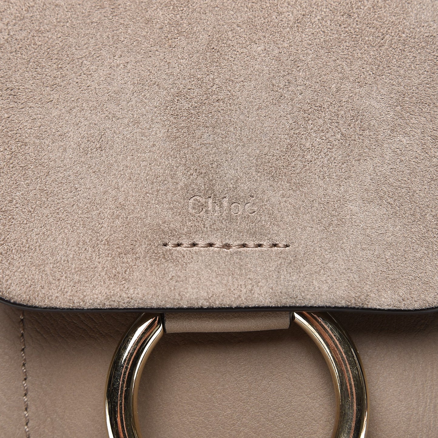 Suede Calfskin Mini Faye Backpack Motty Grey