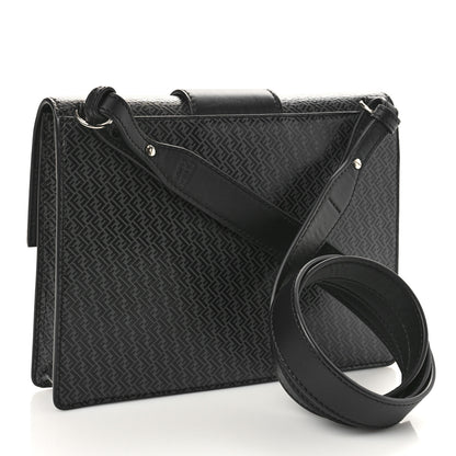 Fendi Vitello Grace Light Micro FF Embossed Medium Flat Baguette Asfalto Black 2 of 8