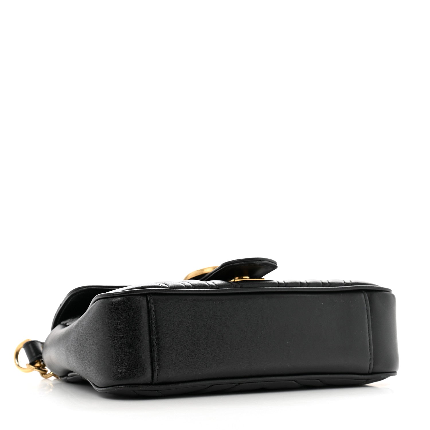 Gucci Calfskin Matelasse Mini GG Marmont Shoulder Bag Black 4 of 12