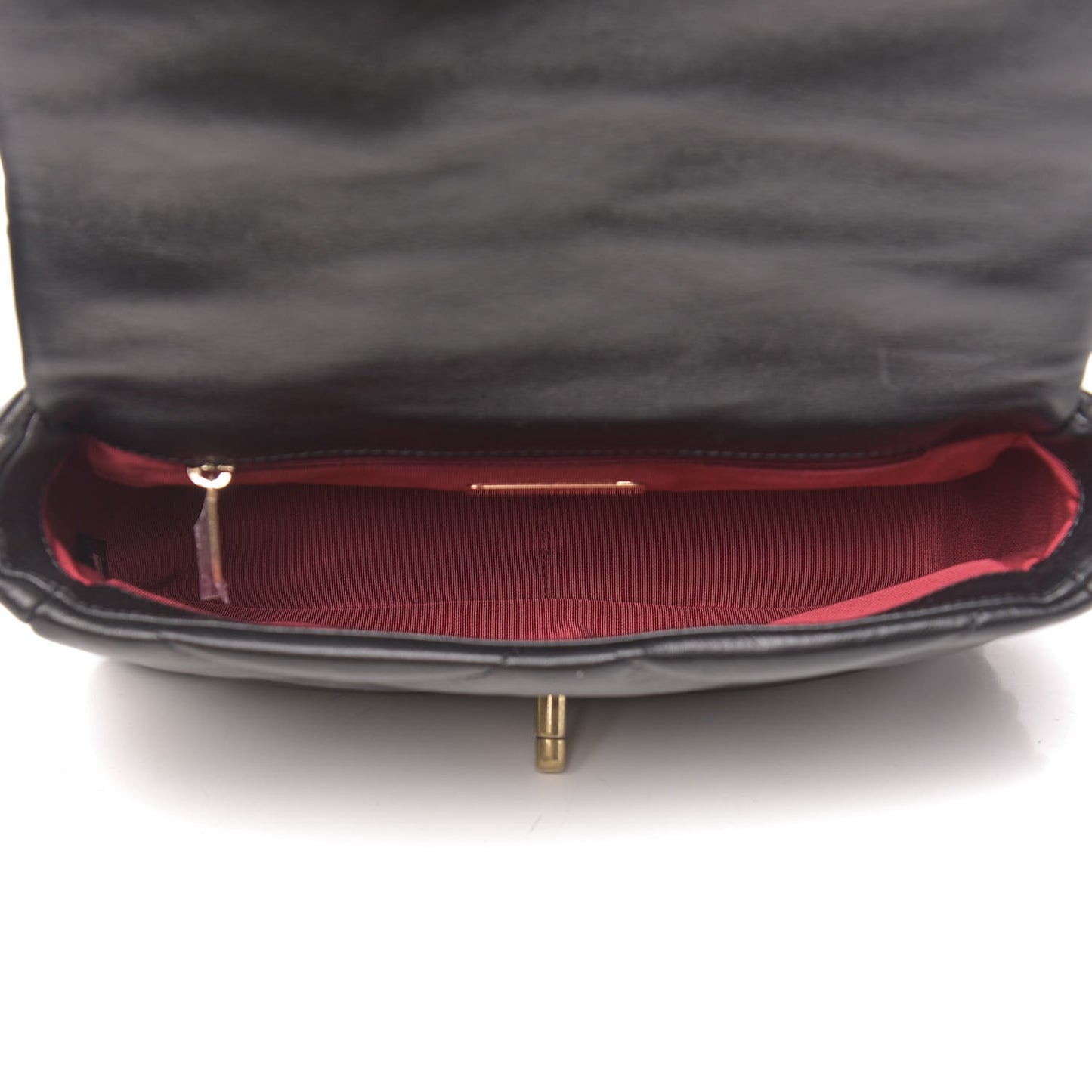 Goatskin Quilted Medium 19 Flap Black